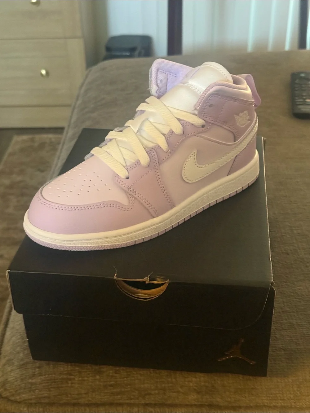 Nike Air Jordan 1 Mid Lavender with White Swoosh